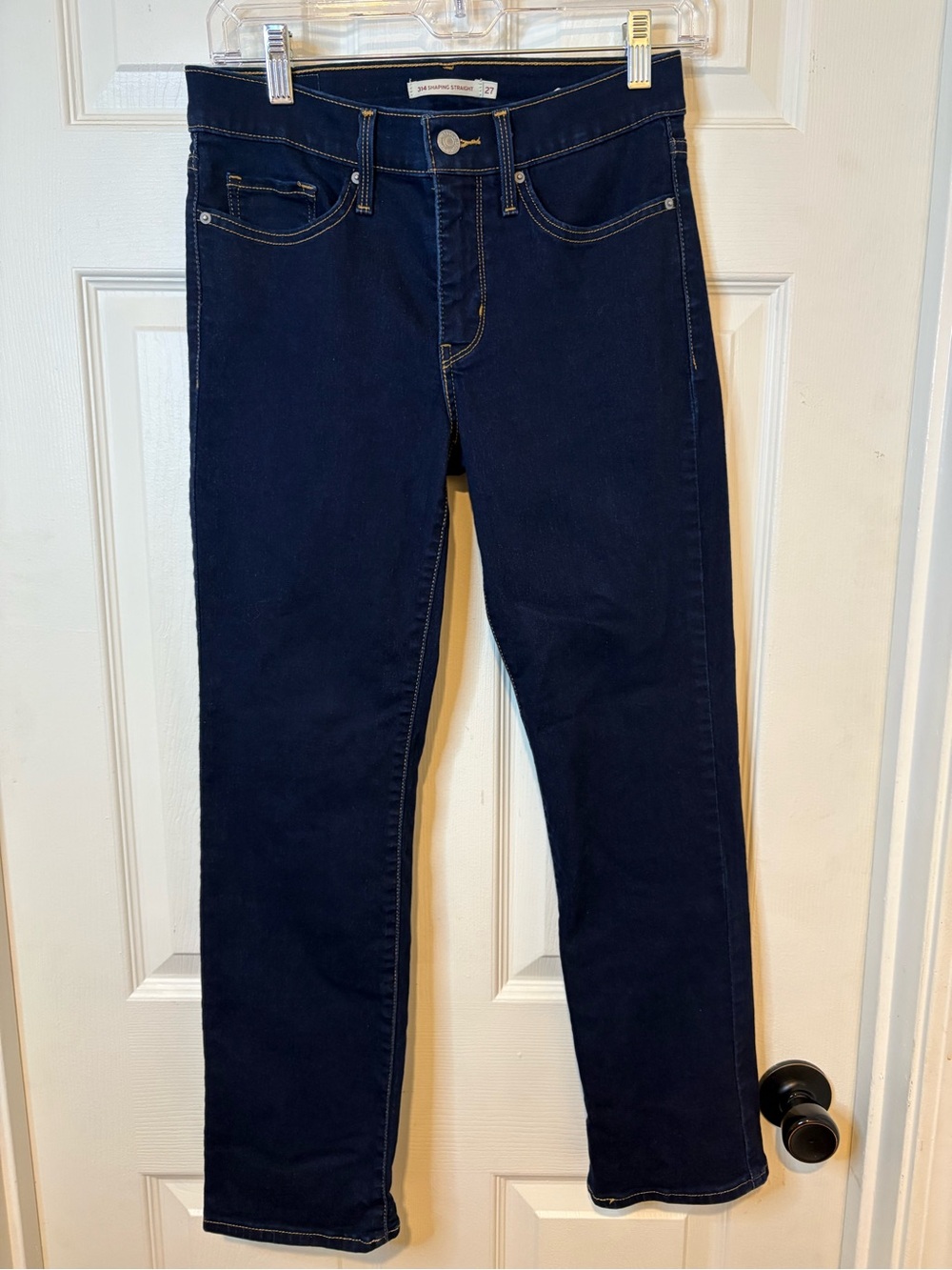 Dark Blue Shaping Straight Leg Women's Jeans